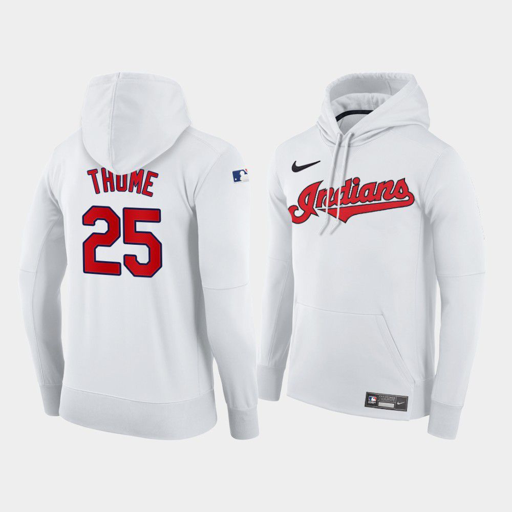 Men Cleveland Indians #25 Thome white home hoodie 2021 MLB Nike Jerseys